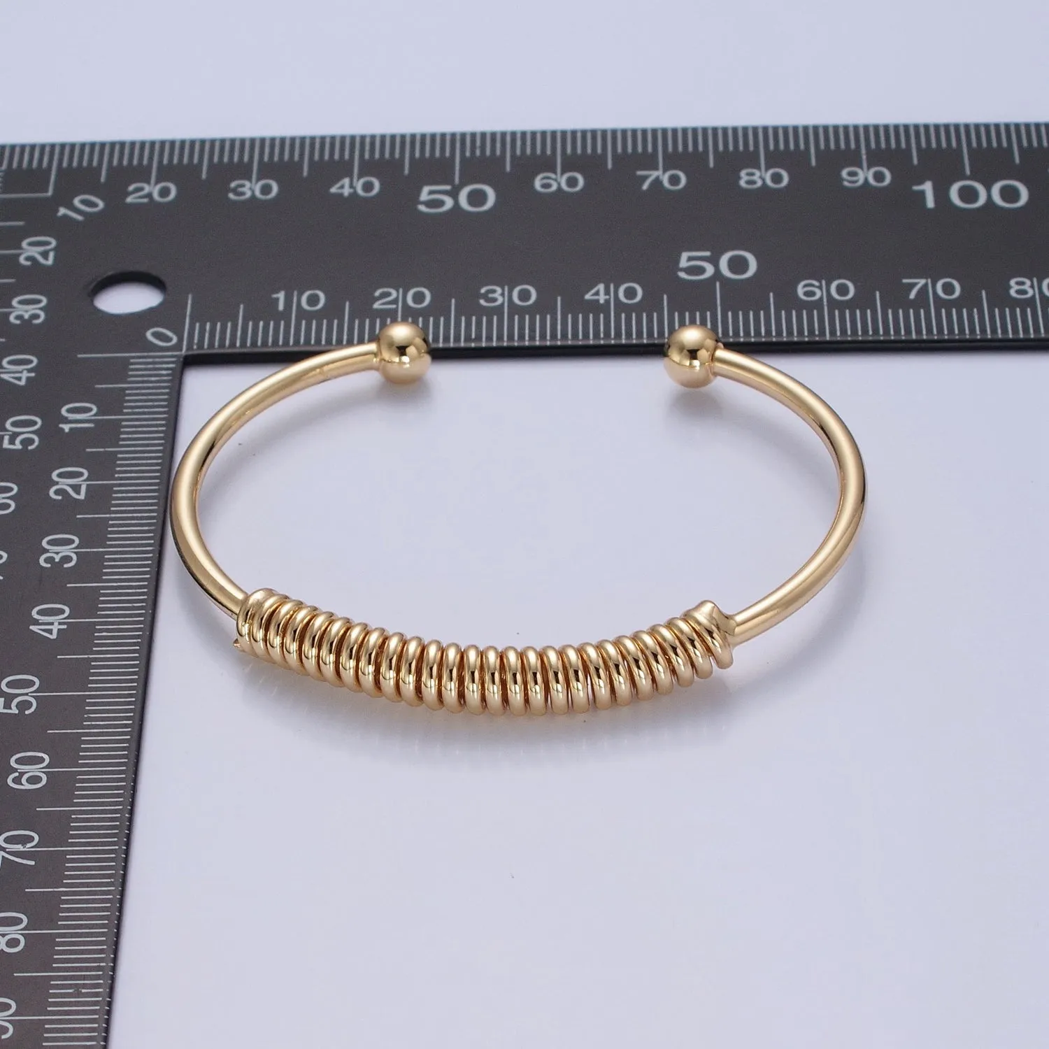 Clearance Pricing BLOWOUT Minimalist 24K Gold Filled Spiral Bangle Bracelet in Gold & Silver WA-984 WA-985