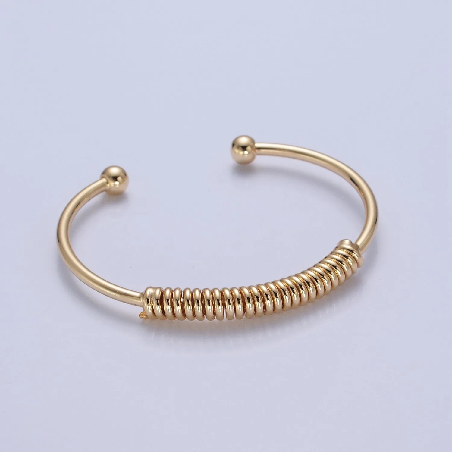Clearance Pricing BLOWOUT Minimalist 24K Gold Filled Spiral Bangle Bracelet in Gold & Silver WA-984 WA-985