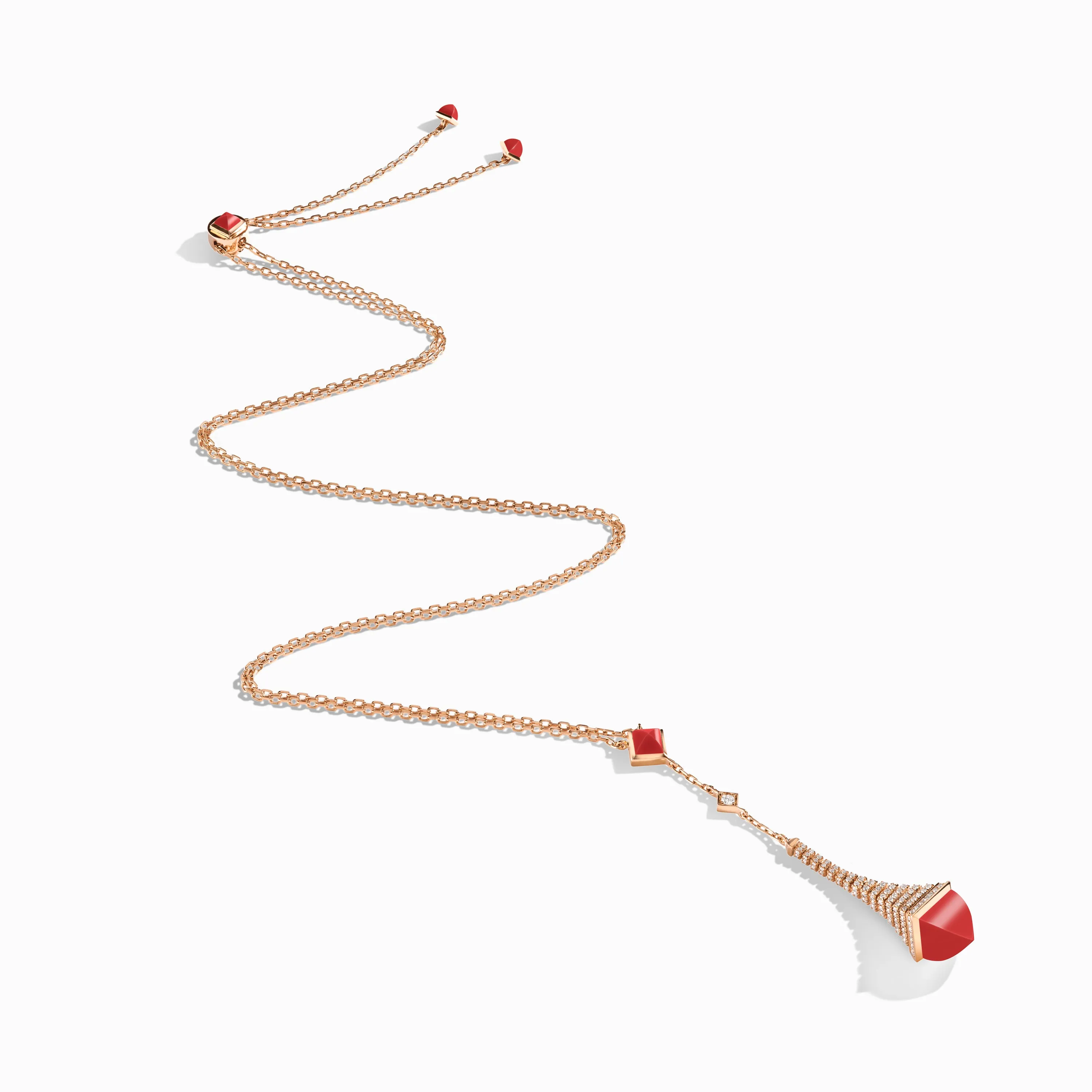 Cleo Rev Diamond Long Chain Drop Pendant Necklace