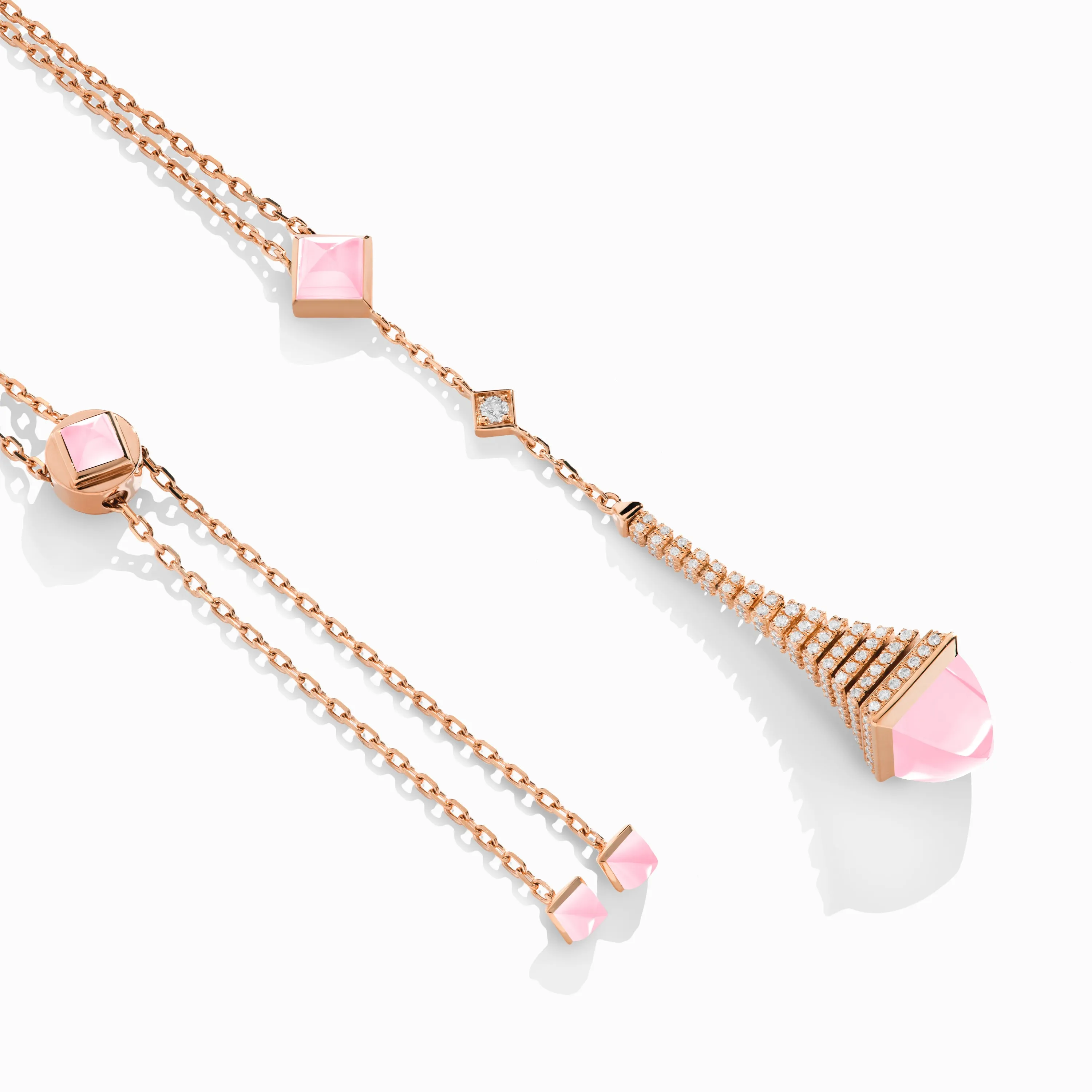 Cleo Rev Diamond Long Chain Drop Pendant Necklace