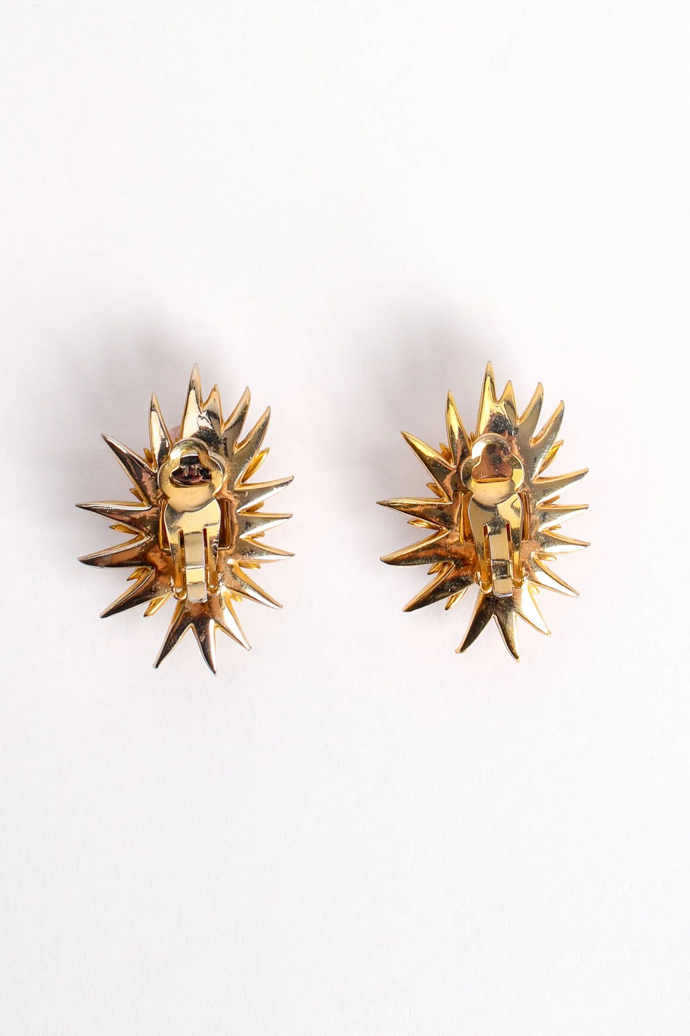 Coral Rhinestone Burst Earrings