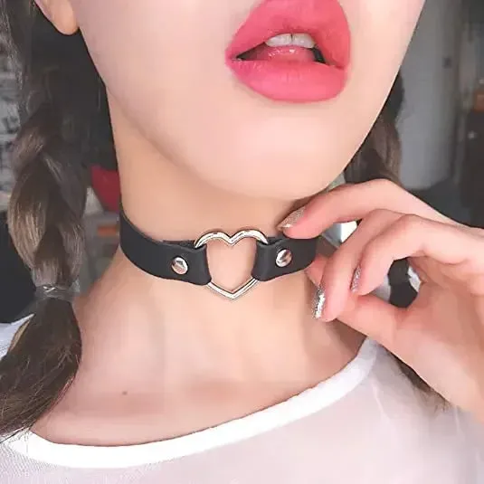 Cosplay Punk Collar Choker Sexy Harajuku PU Leather Black Chokers Necklace Chain Pendant Women Rock Gothic Neck Jewelry