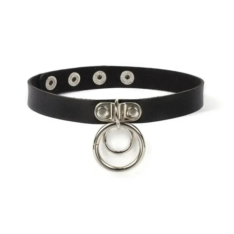 Cosplay Punk Collar Choker Sexy Harajuku PU Leather Black Chokers Necklace Chain Pendant Women Rock Gothic Neck Jewelry