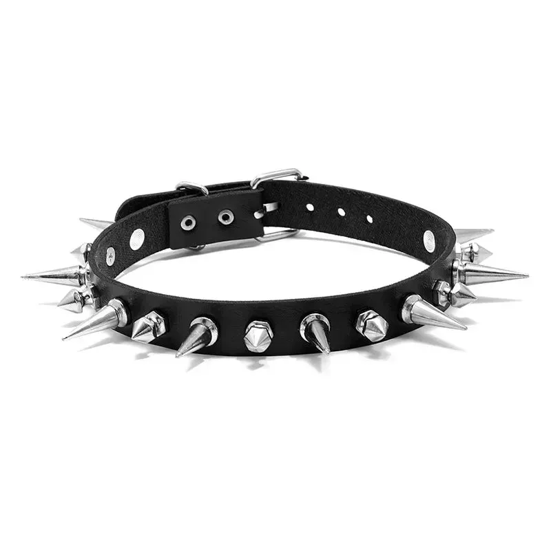 Cosplay Punk Collar Choker Sexy Harajuku PU Leather Black Chokers Necklace Chain Pendant Women Rock Gothic Neck Jewelry