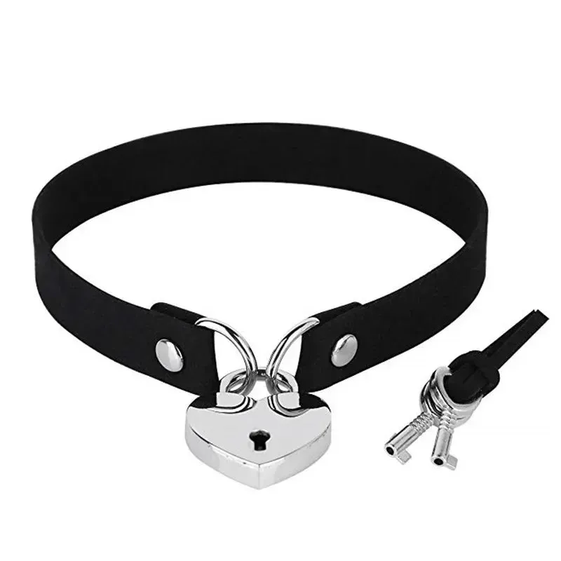 Cosplay Punk Collar Choker Sexy Harajuku PU Leather Black Chokers Necklace Chain Pendant Women Rock Gothic Neck Jewelry