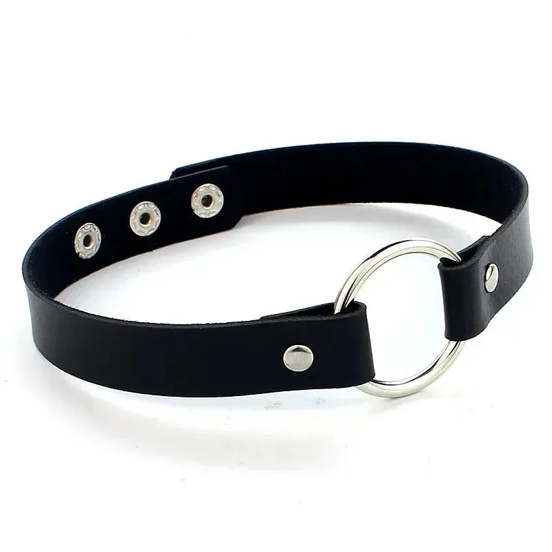 Cosplay Punk Collar Choker Sexy Harajuku PU Leather Black Chokers Necklace Chain Pendant Women Rock Gothic Neck Jewelry