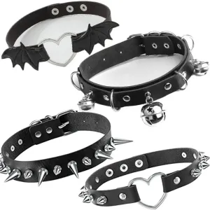 Cosplay Punk Collar Choker Sexy Harajuku PU Leather Black Chokers Necklace Chain Pendant Women Rock Gothic Neck Jewelry