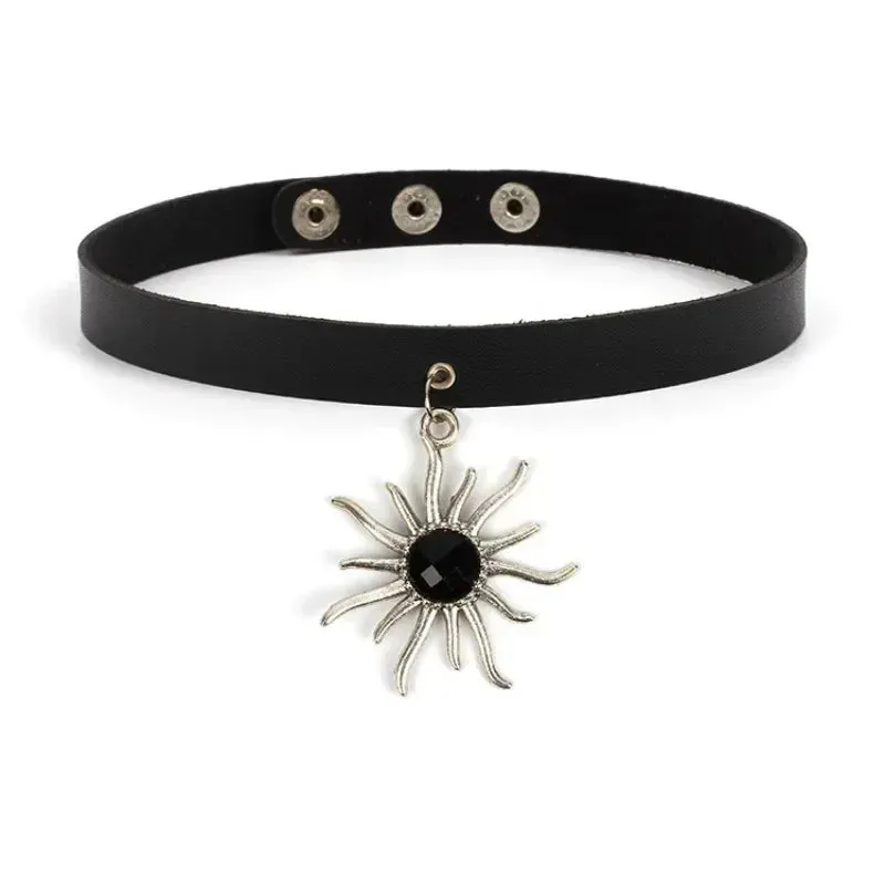 Cosplay Punk Collar Choker Sexy Harajuku PU Leather Black Chokers Necklace Chain Pendant Women Rock Gothic Neck Jewelry