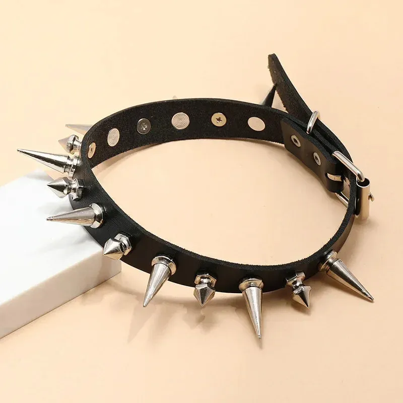 Cosplay Punk Collar Choker Sexy Harajuku PU Leather Black Chokers Necklace Chain Pendant Women Rock Gothic Neck Jewelry