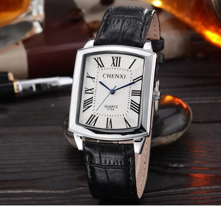 Couple Woman&amp;men Casual Watches Luxury Brand Square Dial Fashion Leather Strap Lover&#39;s Dress Quartz Watch Relogios Femininos
