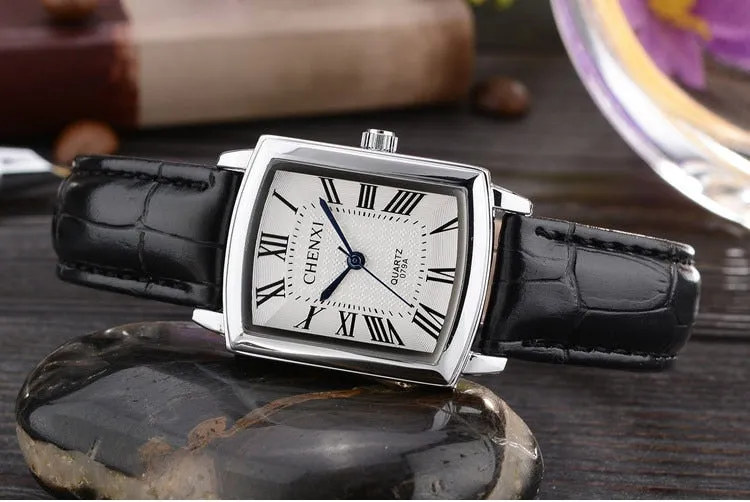 Couple Woman&amp;men Casual Watches Luxury Brand Square Dial Fashion Leather Strap Lover&#39;s Dress Quartz Watch Relogios Femininos
