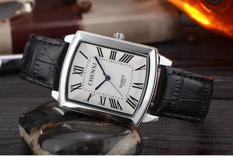 Couple Woman&amp;men Casual Watches Luxury Brand Square Dial Fashion Leather Strap Lover&#39;s Dress Quartz Watch Relogios Femininos