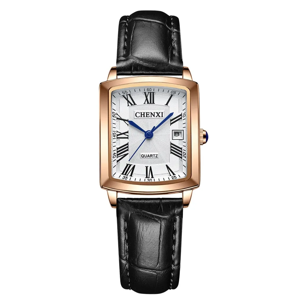 Couple Woman&amp;men Casual Watches Luxury Brand Square Dial Fashion Leather Strap Lover&#39;s Dress Quartz Watch Relogios Femininos