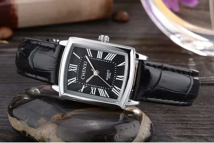 Couple Woman&amp;men Casual Watches Luxury Brand Square Dial Fashion Leather Strap Lover&#39;s Dress Quartz Watch Relogios Femininos