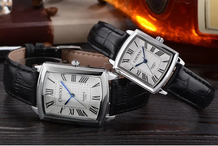 Couple Woman&amp;men Casual Watches Luxury Brand Square Dial Fashion Leather Strap Lover&#39;s Dress Quartz Watch Relogios Femininos