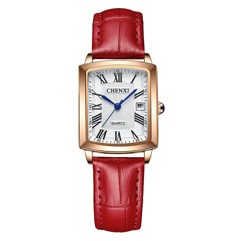 Couple Woman&amp;men Casual Watches Luxury Brand Square Dial Fashion Leather Strap Lover&#39;s Dress Quartz Watch Relogios Femininos