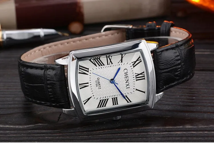 Couple Woman&amp;men Casual Watches Luxury Brand Square Dial Fashion Leather Strap Lover&#39;s Dress Quartz Watch Relogios Femininos