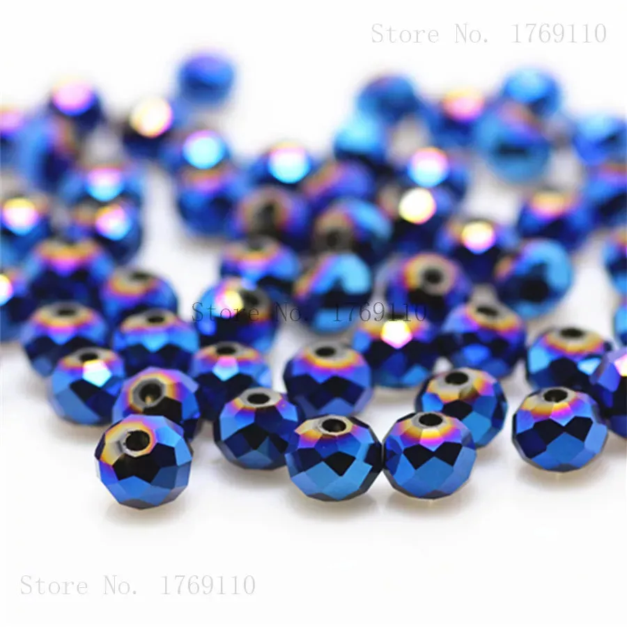 Crystal Glass Beads DIY For Making Bracelets Necklaces Loose Spacer Round Beads for Jewelry Making 50 Pack 125 Pack