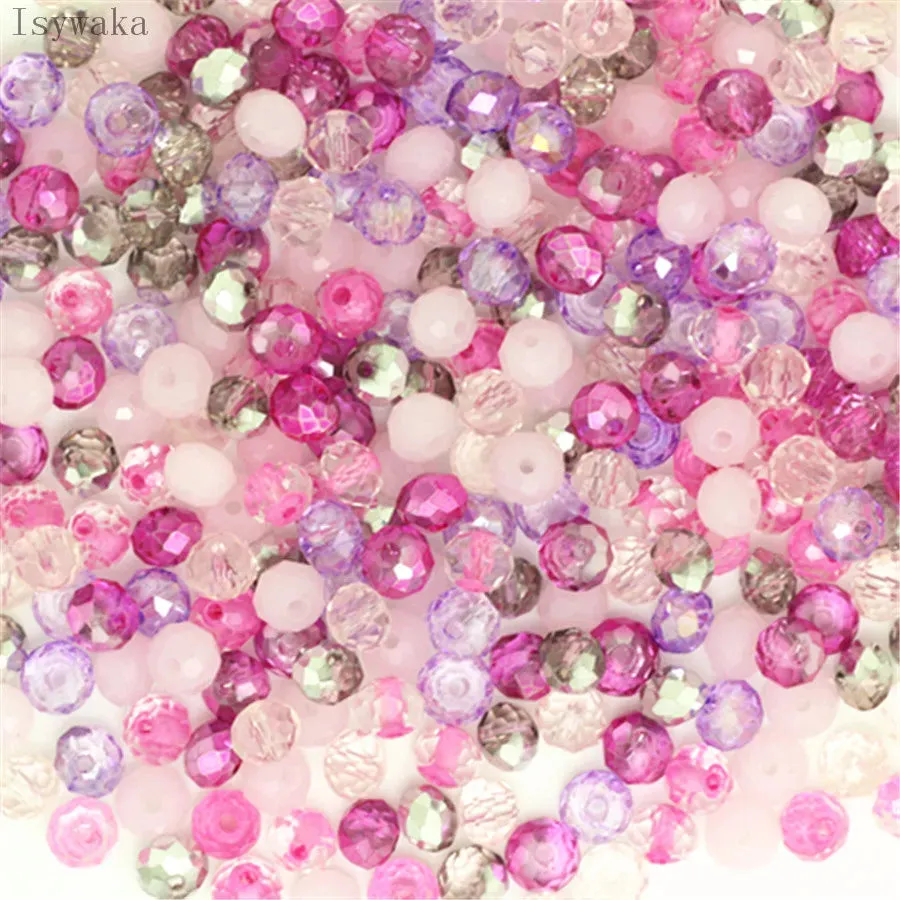 Crystal Glass Beads DIY For Making Bracelets Necklaces Loose Spacer Round Beads for Jewelry Making 50 Pack 125 Pack