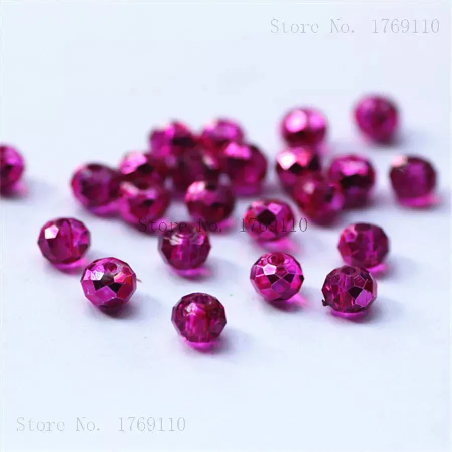 Crystal Glass Beads DIY For Making Bracelets Necklaces Loose Spacer Round Beads for Jewelry Making 50 Pack 125 Pack