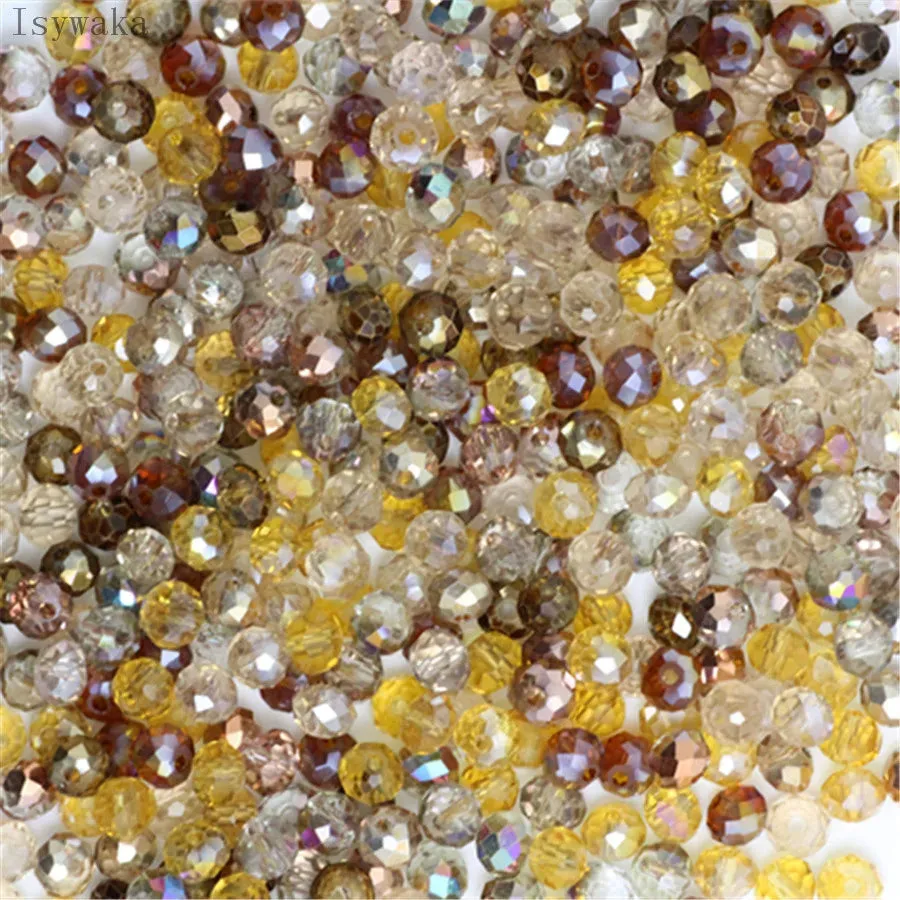 Crystal Glass Beads DIY For Making Bracelets Necklaces Loose Spacer Round Beads for Jewelry Making 50 Pack 125 Pack