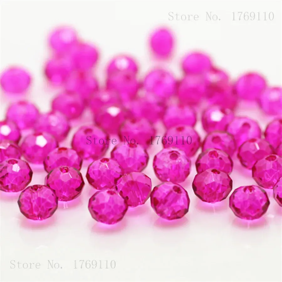 Crystal Glass Beads DIY For Making Bracelets Necklaces Loose Spacer Round Beads for Jewelry Making 50 Pack 125 Pack