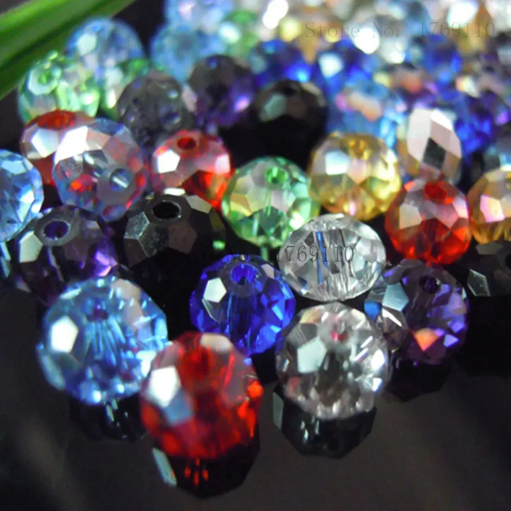 Crystal Glass Beads DIY For Making Bracelets Necklaces Loose Spacer Round Beads for Jewelry Making 50 Pack 125 Pack