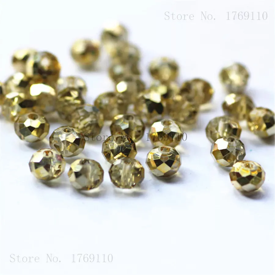 Crystal Glass Beads DIY For Making Bracelets Necklaces Loose Spacer Round Beads for Jewelry Making 50 Pack 125 Pack