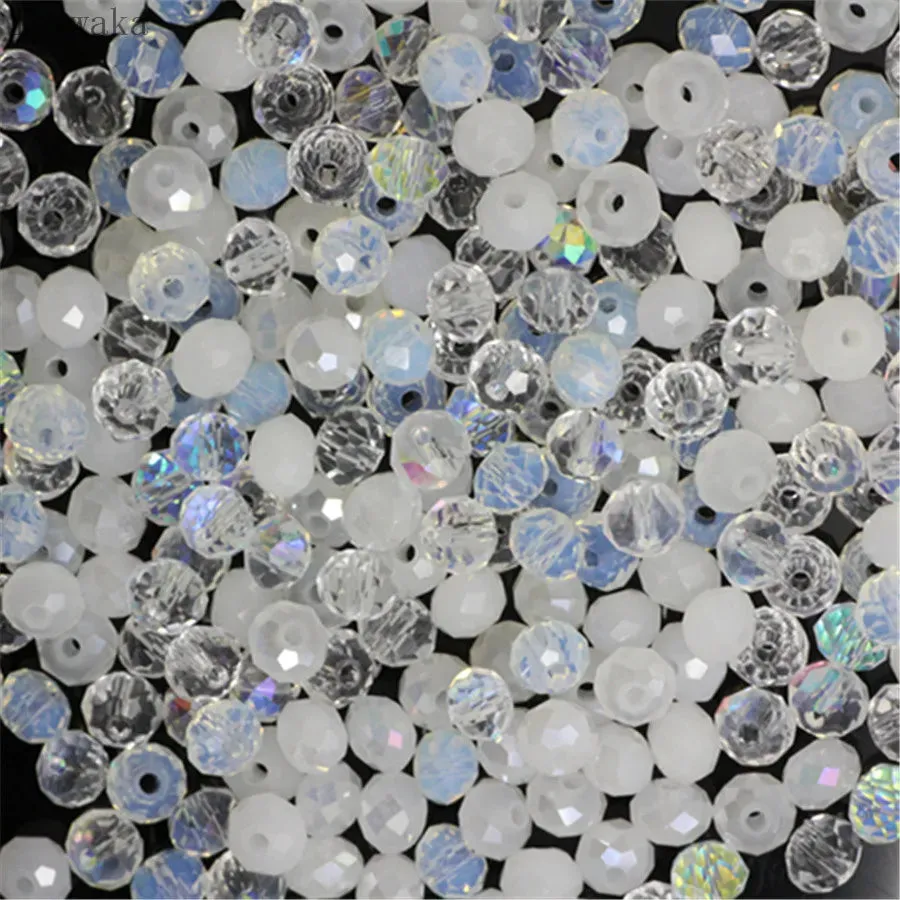 Crystal Glass Beads DIY For Making Bracelets Necklaces Loose Spacer Round Beads for Jewelry Making 50 Pack 125 Pack