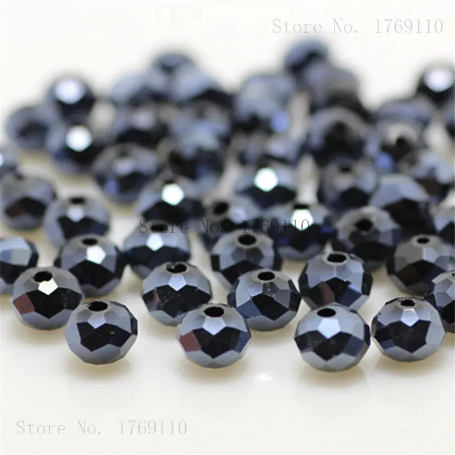 Crystal Glass Beads DIY For Making Bracelets Necklaces Loose Spacer Round Beads for Jewelry Making 50 Pack 125 Pack