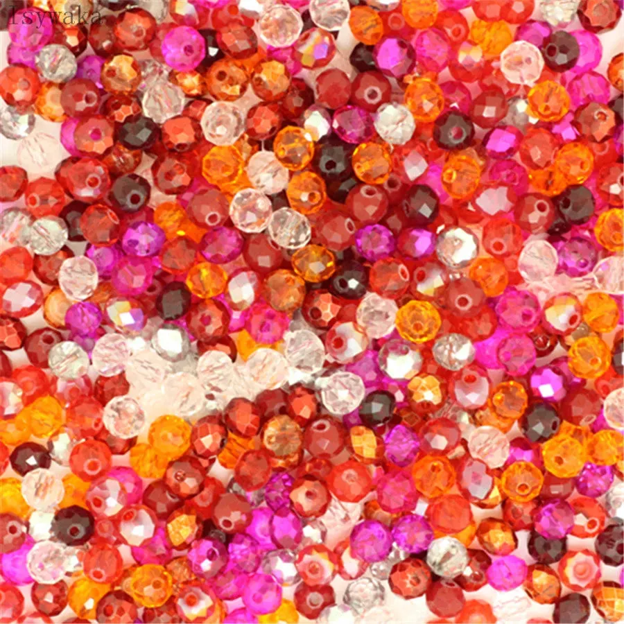 Crystal Glass Beads DIY For Making Bracelets Necklaces Loose Spacer Round Beads for Jewelry Making 50 Pack 125 Pack