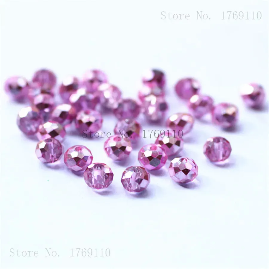 Crystal Glass Beads DIY For Making Bracelets Necklaces Loose Spacer Round Beads for Jewelry Making 50 Pack 125 Pack