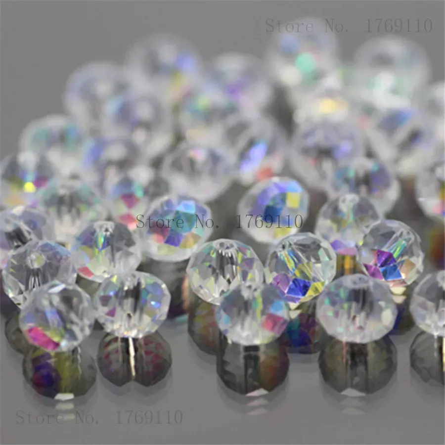 Crystal Glass Beads DIY For Making Bracelets Necklaces Loose Spacer Round Beads for Jewelry Making 50 Pack 125 Pack