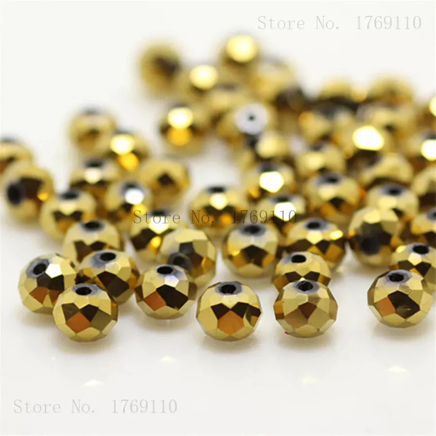 Crystal Glass Beads DIY For Making Bracelets Necklaces Loose Spacer Round Beads for Jewelry Making 50 Pack 125 Pack