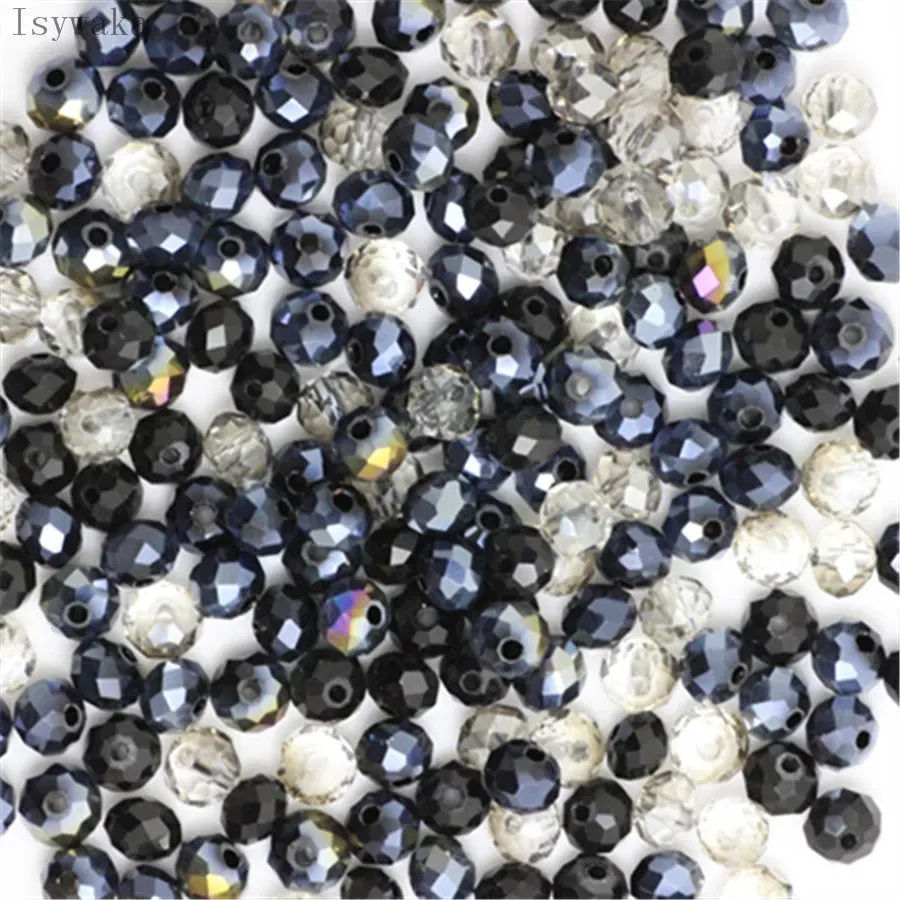 Crystal Glass Beads DIY For Making Bracelets Necklaces Loose Spacer Round Beads for Jewelry Making 50 Pack 125 Pack