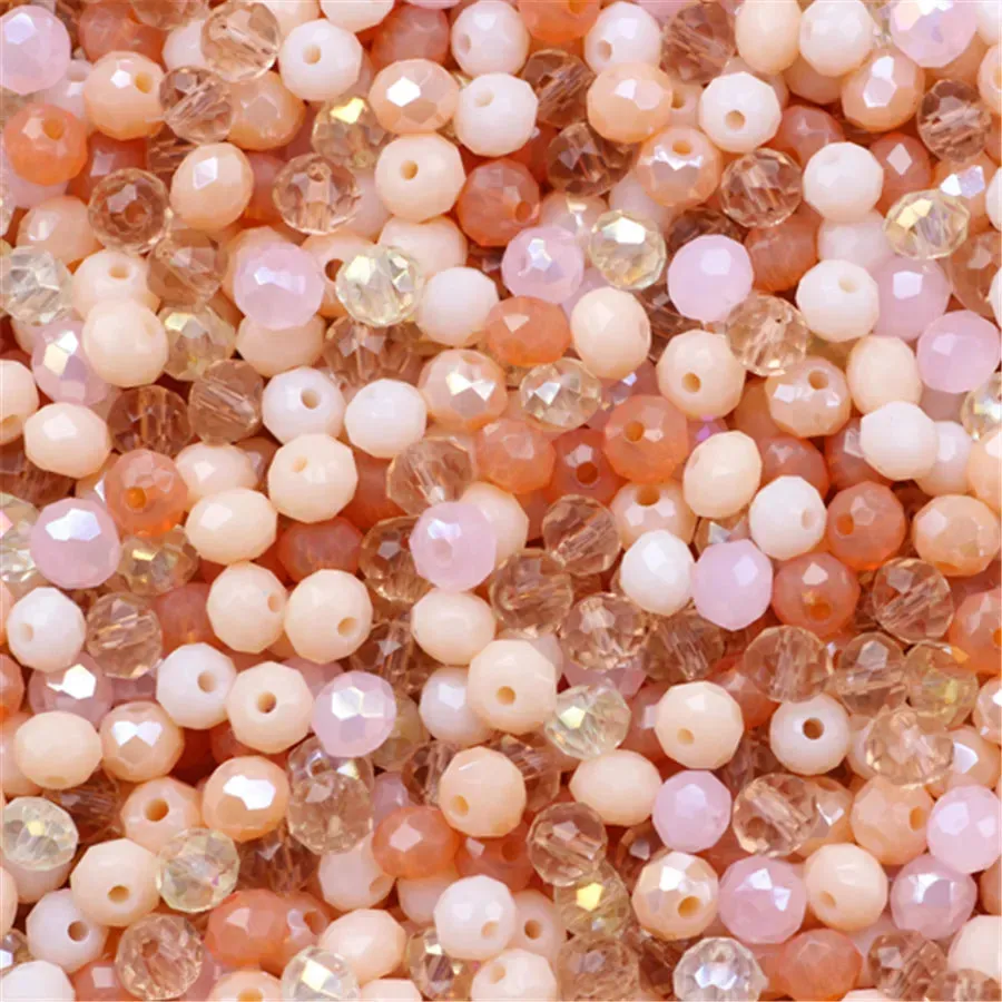 Crystal Glass Beads DIY For Making Bracelets Necklaces Loose Spacer Round Beads for Jewelry Making 50 Pack 125 Pack