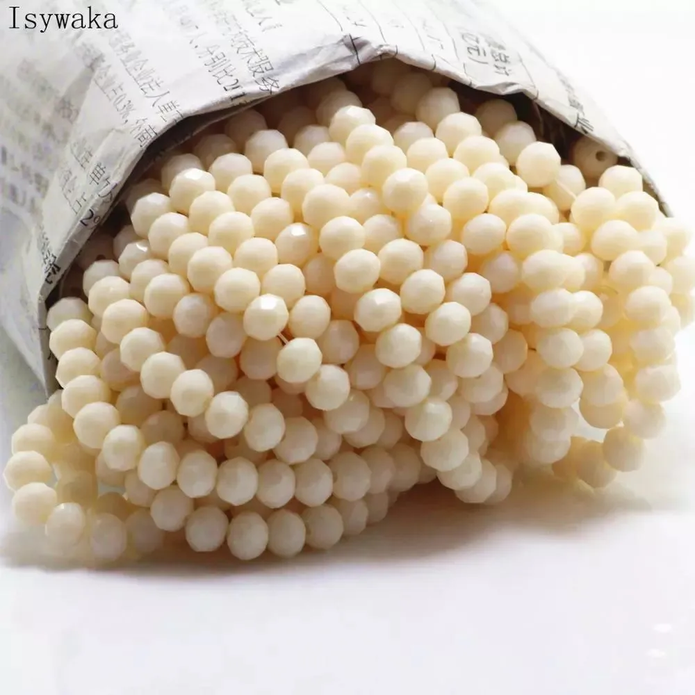 Crystal Glass Beads DIY For Making Bracelets Necklaces Loose Spacer Round Beads for Jewelry Making 50 Pack 125 Pack