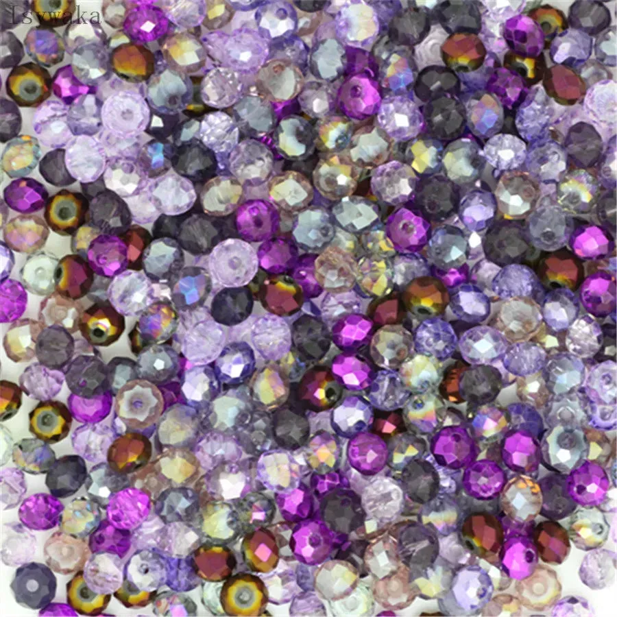 Crystal Glass Beads DIY For Making Bracelets Necklaces Loose Spacer Round Beads for Jewelry Making 50 Pack 125 Pack