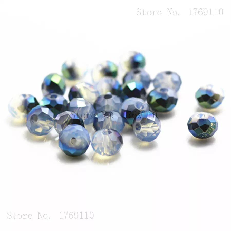 Crystal Glass Beads DIY For Making Bracelets Necklaces Loose Spacer Round Beads for Jewelry Making 50 Pack 125 Pack