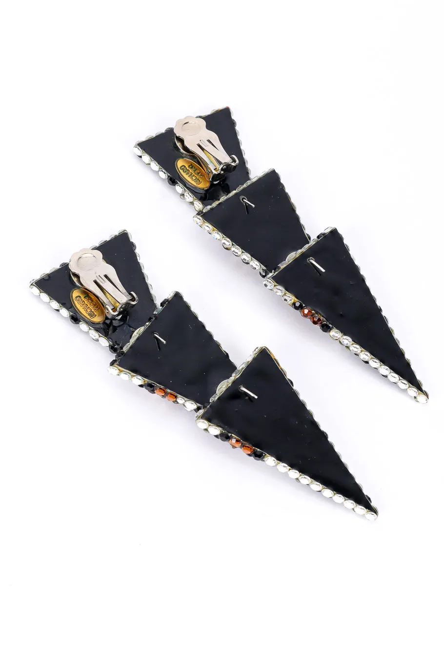 Crystal Spotted Geometric Drop Earrings