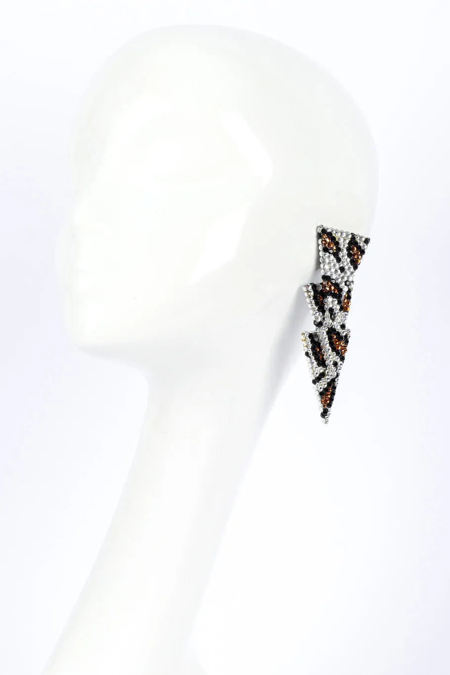 Crystal Spotted Geometric Drop Earrings
