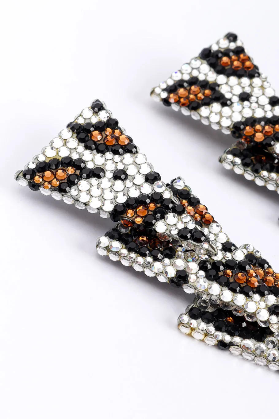 Crystal Spotted Geometric Drop Earrings
