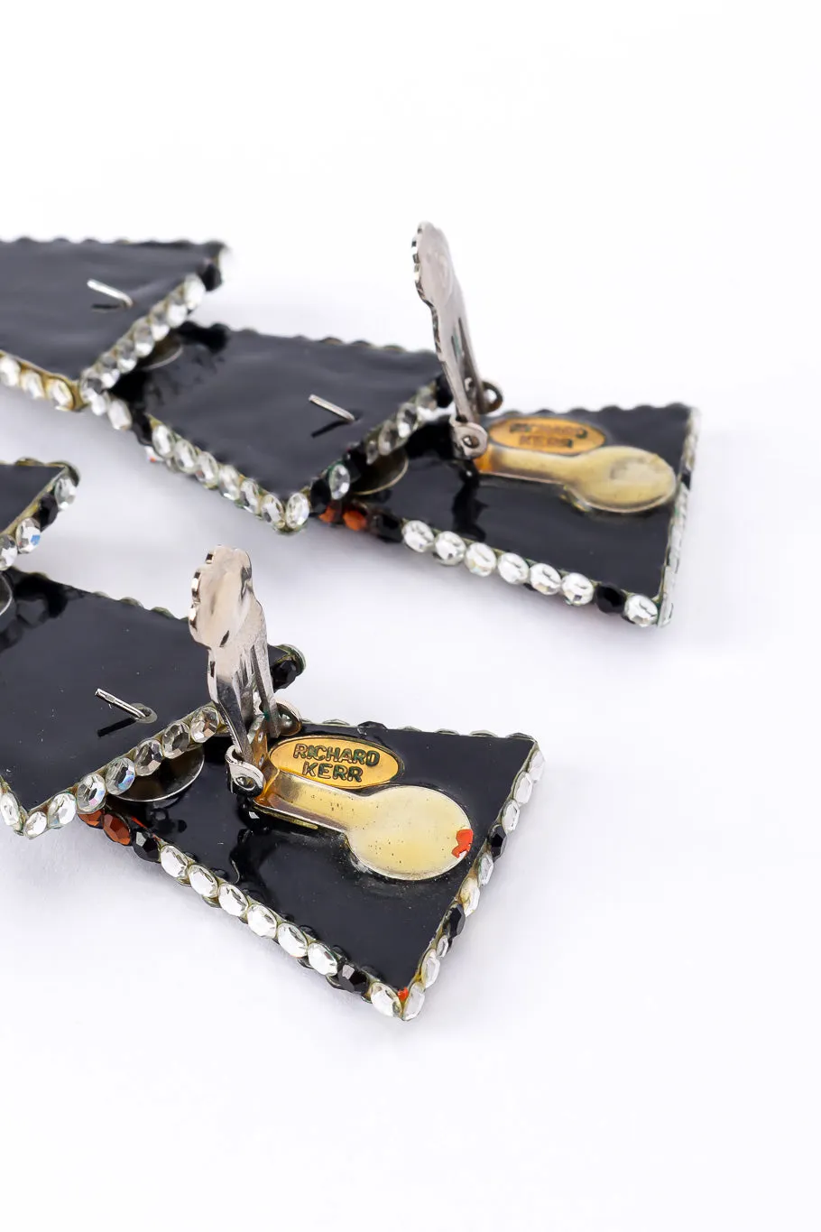 Crystal Spotted Geometric Drop Earrings