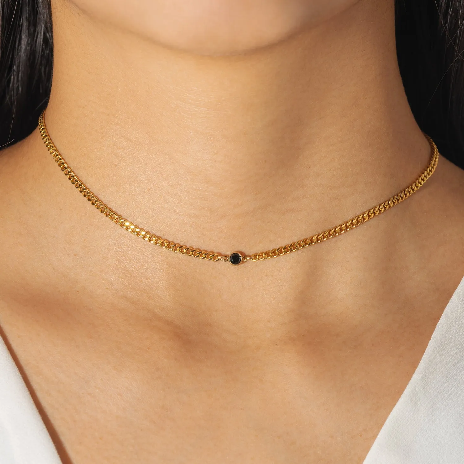 Curb Chain Bezel Choker