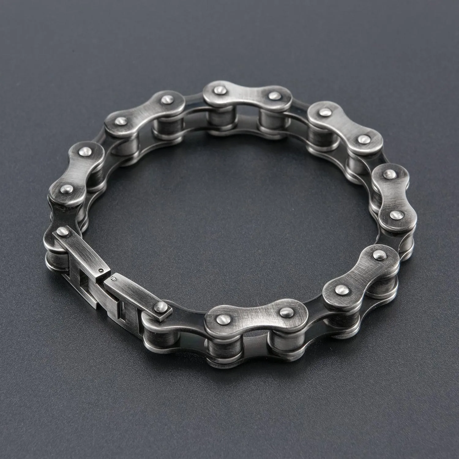 Cycolinks 10mm Retro Rustic Silver Bike Chain Bracelet BOGOF