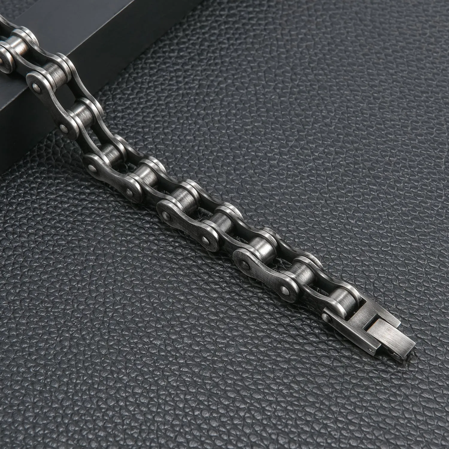 Cycolinks 10mm Retro Rustic Silver Bike Chain Bracelet BOGOF