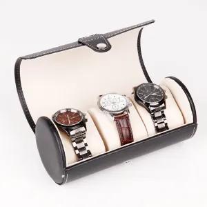 Cylinder Leather Watch Storage Box