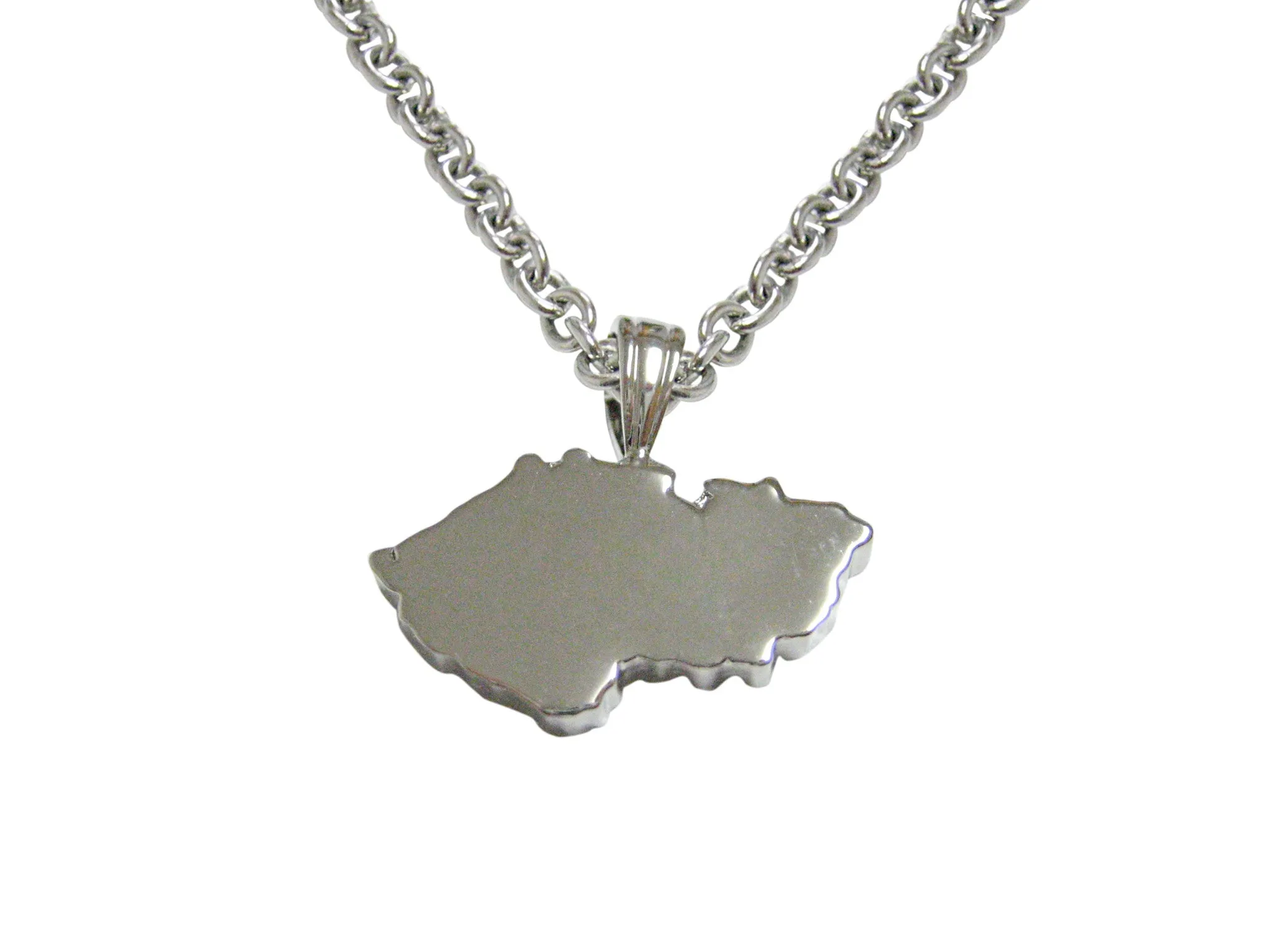 Czech Republic Czechia Map Shape Pendant Necklace