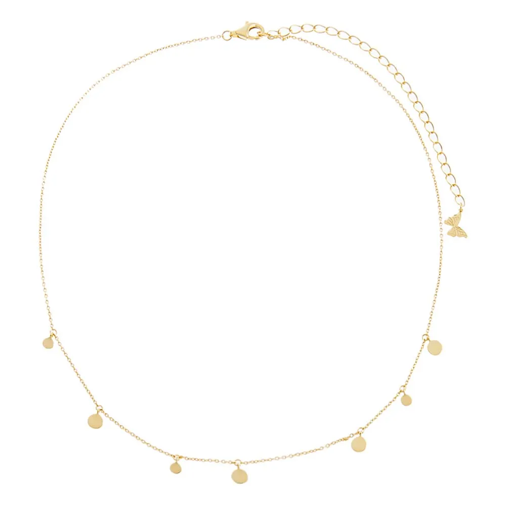 Dainty Dangling Solid Discs Choker