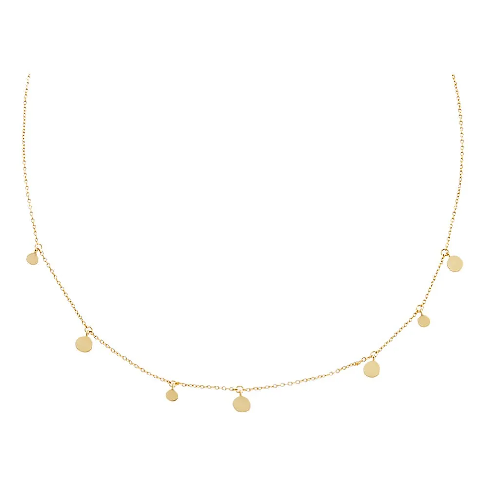 Dainty Dangling Solid Discs Choker